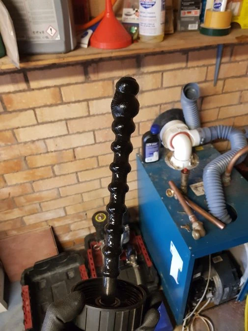 Magnetic filter sludge removed during a power flush of a Belfast heating system — Kelly Heating NI