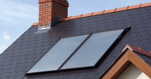 solar heating panels on roof
